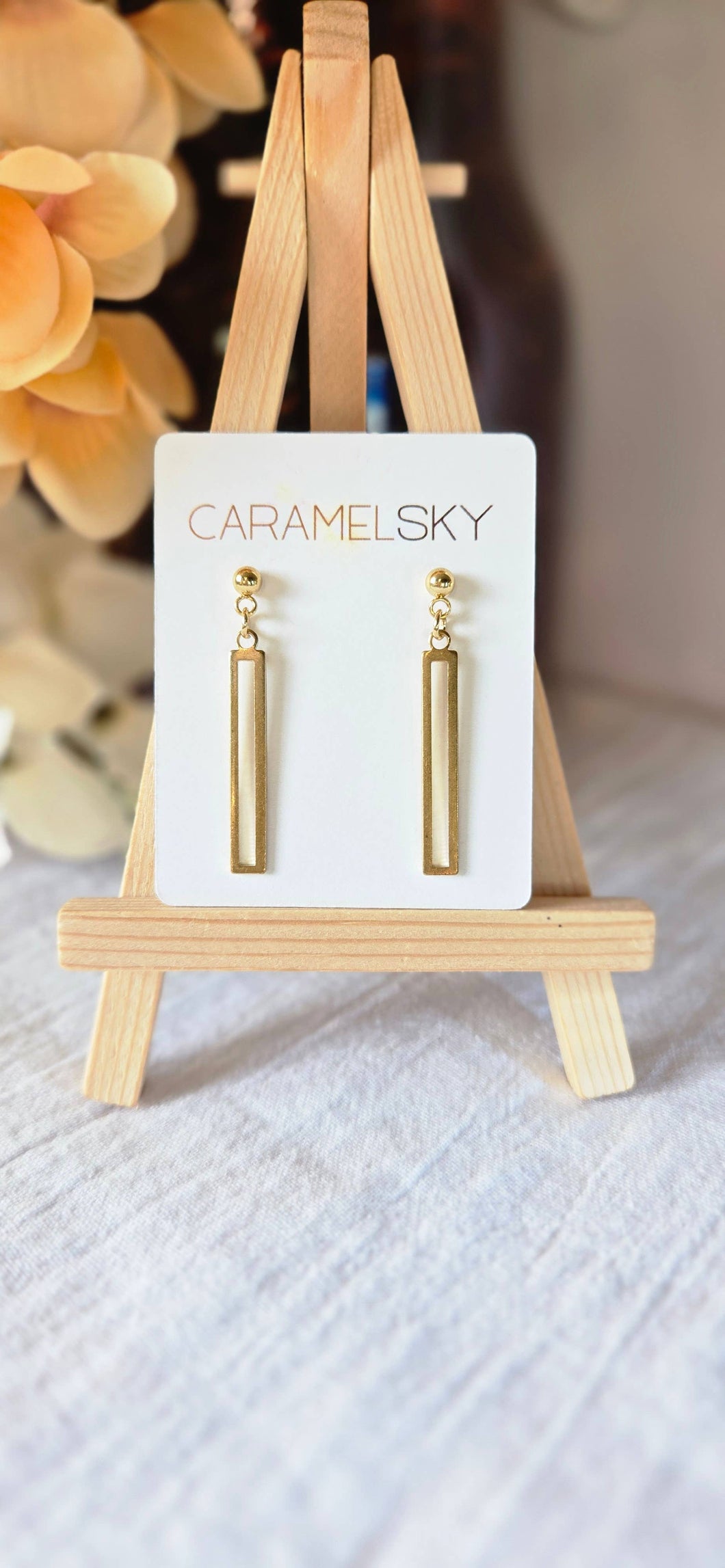 Modern Brass Bar Earrings, Minimalist Jewelry