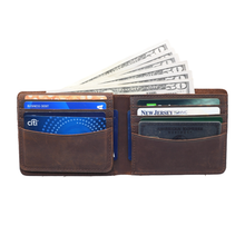 Load image into Gallery viewer, Genuine Leather Wallet with Flap out ID Window
