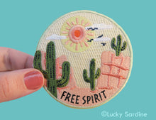 Load image into Gallery viewer, Lucky Sardine - FREE SPIRIT, Desert Embroidered Patch
