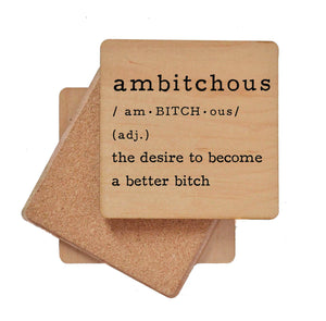 Driftless Studios - Ambitchous - Funny Coasters Small Gift