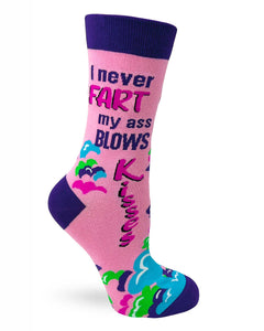 I never Fart My Ass Blows Kisses Women's Socks