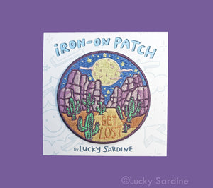 Lucky Sardine - Desert Night, GET LOST Embroidered Patch