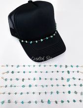 Load image into Gallery viewer, ABLN Boutique - Turquoise Blue Stone Trucker hat chains, Chains for hats
