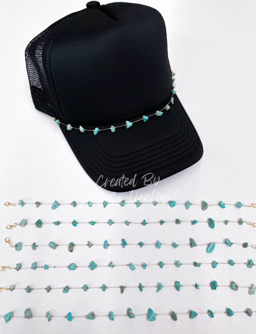 ABLN Boutique - Turquoise Blue Stone Trucker hat chains, Chains for hats