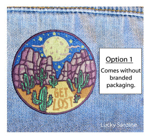 Lucky Sardine - Desert Night, GET LOST Embroidered Patch