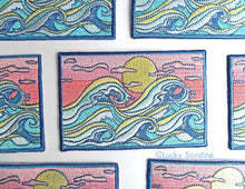 Load image into Gallery viewer, Lucky Sardine - Ocean Waves, Ocean Sunset Embroidered Patch
