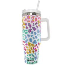 Load image into Gallery viewer, Pastel Leopard Tumbler Cup with Drinking Straw
