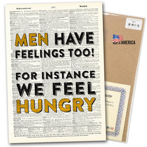 Vintage Dictionary Art - Art Print Dictionary Page | Vintage | Men Have Feelings Too