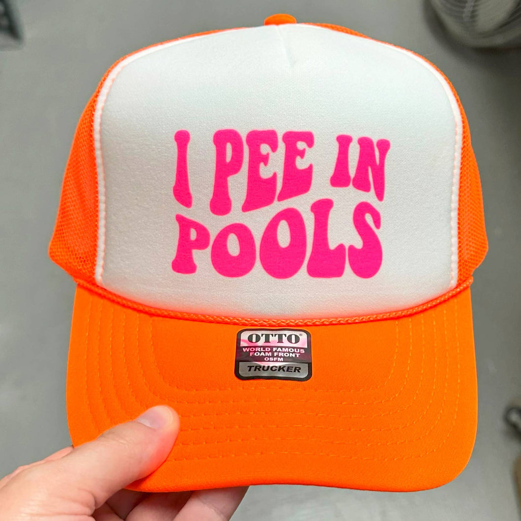 I Pee In Pools Neon Foam Trucker Hat