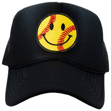 Load image into Gallery viewer, Softball Happy Face Patch Women&#39;s Foam Trucker Hat
