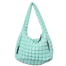 Load image into Gallery viewer, Mint Quilted Women&#39;s Tote Bag
