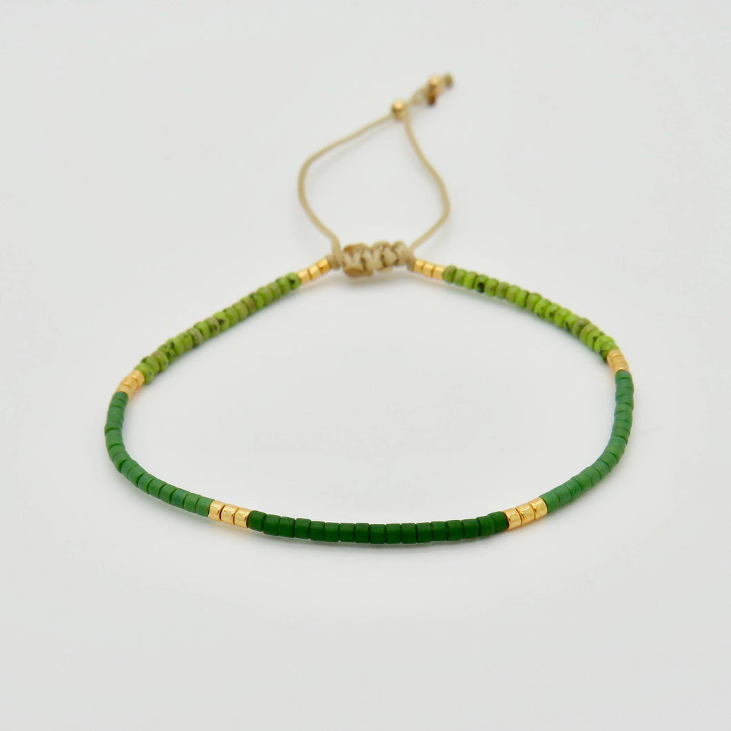 Rosamariposa - Hunter Green Miyuki Bracelet