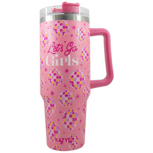 Let's Go Girls Tumbler Cup with Straw and Handle