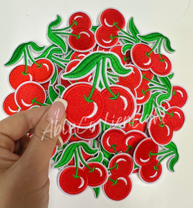 ABLN Boutique - Trucker hat patches 3” red cherry embroidery patch iron on