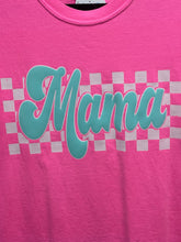 Load image into Gallery viewer, Mama Checker Tee Neon Pink
