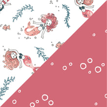 Load image into Gallery viewer, Mermaid + Bubbles Oh-So-Soft Muslin Burp Cloths
