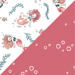 Mermaid + Bubbles Oh-So-Soft Muslin Burp Cloths