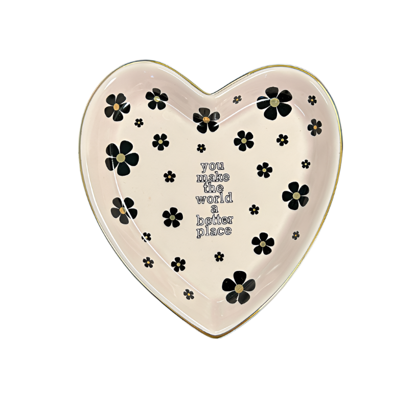 You Make The World A Better Place Heart Shaped Trinket Tray