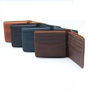 Genuine Leather Wallet with Flap out ID Window