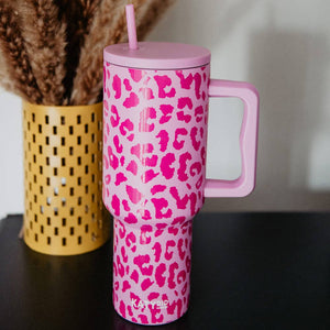 Modern Light Pink Leopard 38 Oz Stainless Steel Tumbler