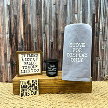 Load image into Gallery viewer, Driftless Studios - Stove For Display Only - Grey Kitchen Hand Towel
