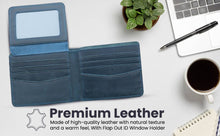 Load image into Gallery viewer, Genuine Leather Wallet with Flap out ID Window
