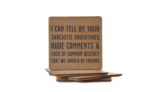 Driftless Studios - Sarcastic Comments Funny Gift Drink Coaster - Coasters