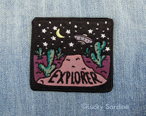 Lucky Sardine - Desert Night, Spacecraft Explorer Embroidered Patch