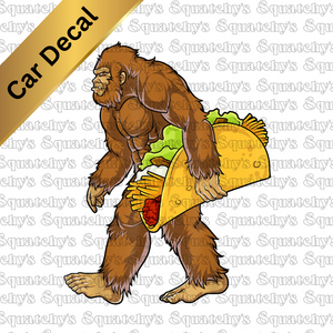 Taco Squatch Car Decal