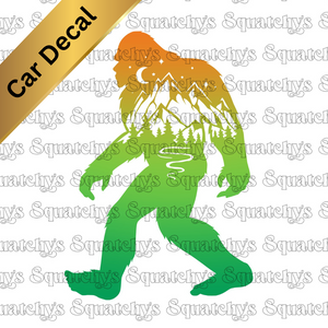 Green Ombre Bigfoot Car Decal