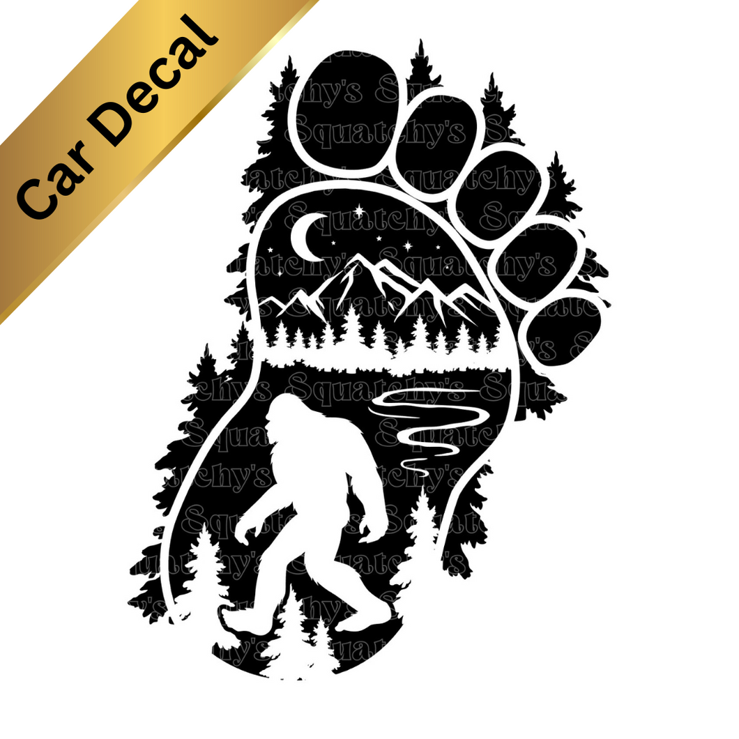 Bigfoot Mountains Car Decal