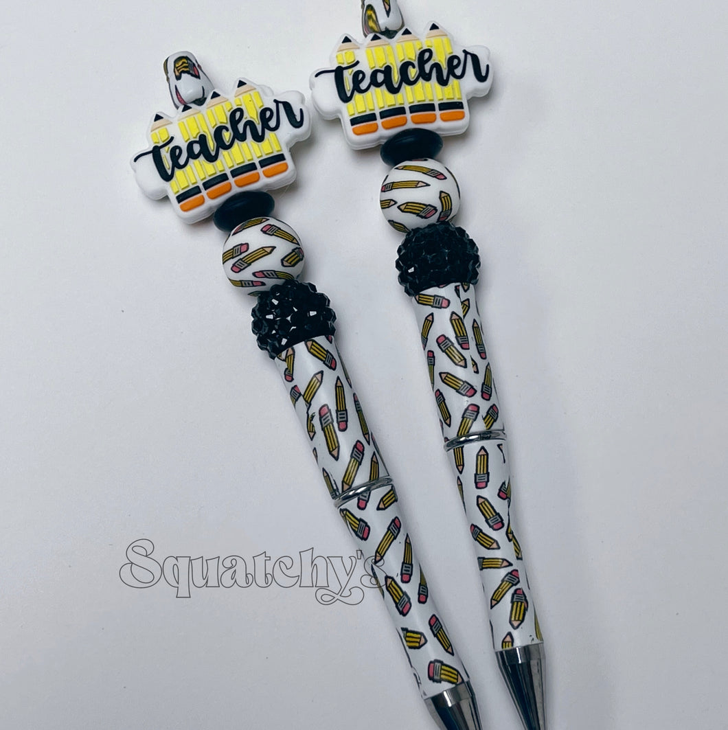 Teacher Pencil Beaded Pen