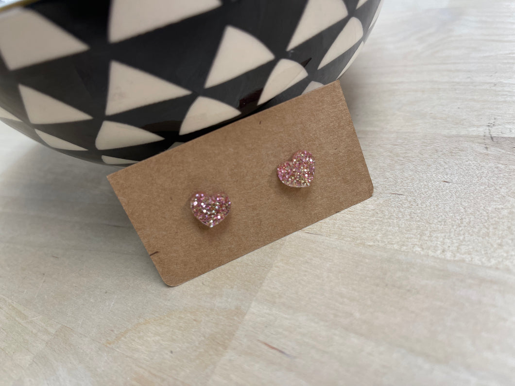 Rose Gold Heart Studs