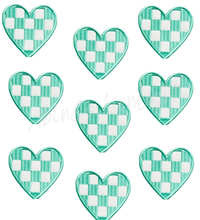 Load image into Gallery viewer, ABLN Boutique - Turquoise blue checkered heart patch trucker hat patches 3”
