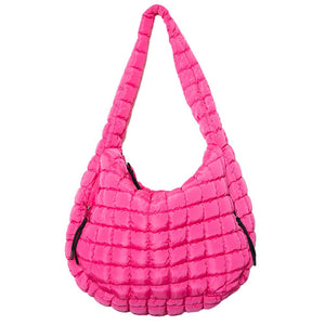 Hot Pink Hobo Tote Bag