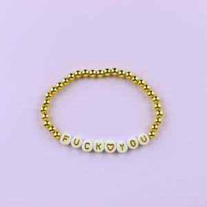 Gold Filled Ball Beaded Message Bracelets