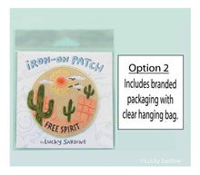 Load image into Gallery viewer, Lucky Sardine - FREE SPIRIT, Desert Embroidered Patch
