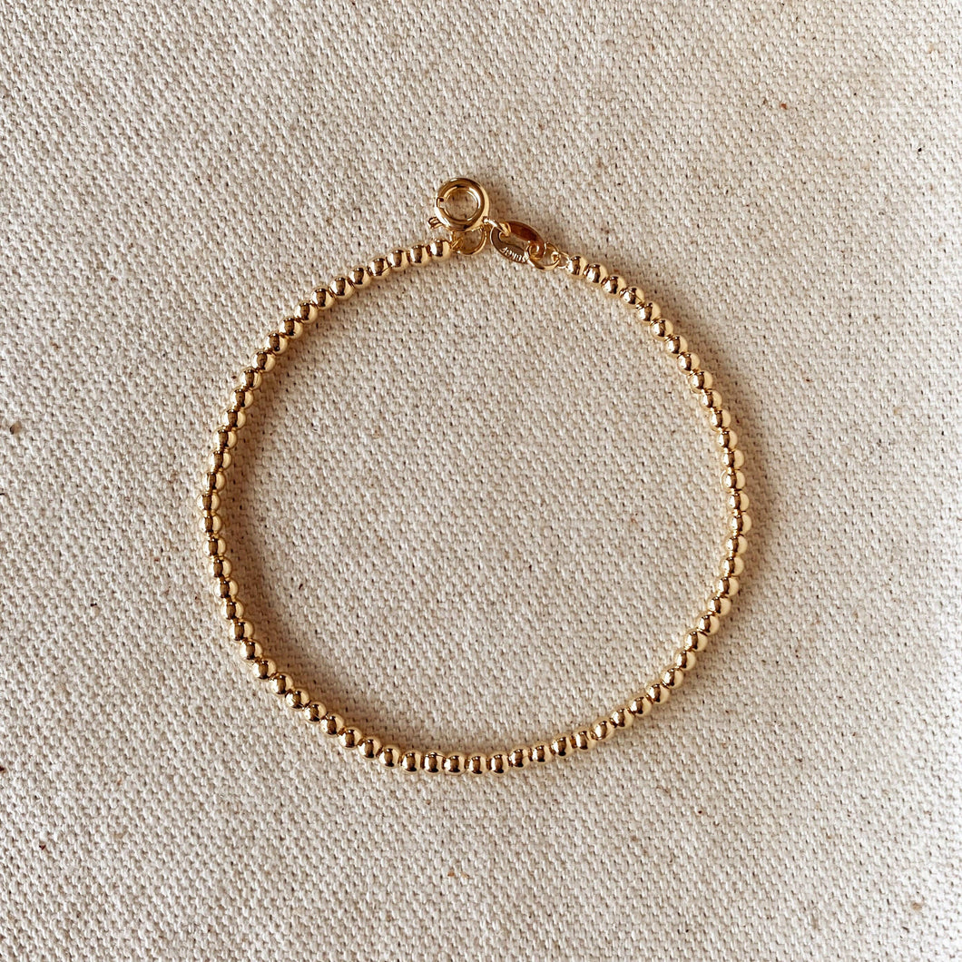 GoldFi - 18k Gold Filled 2.5 mm Beaded Bracelet