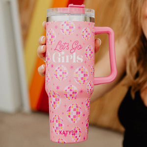 Let's Go Girls Tumbler Cup with Straw and Handle