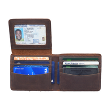 Load image into Gallery viewer, Genuine Leather Wallet with Flap out ID Window
