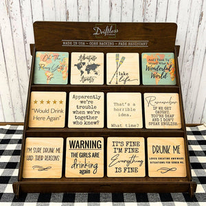 Driftless Studios - Remember If We Get Caught. You're Deaf Funny Wood Coasters