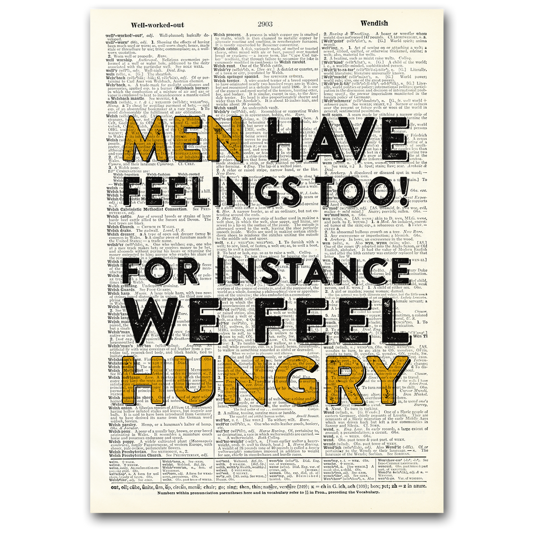 Vintage Dictionary Art - Art Print Dictionary Page | Vintage | Men Have Feelings Too