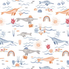 Load image into Gallery viewer, Narwhal Classic Muslin Bedtime Sleeper - 6-12 Months
