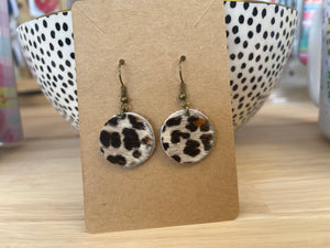 Leopard Disc Hair On Earrings