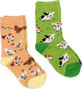 Kids Farm Animal Socks-2pk