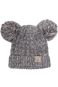 C.C Children Double Pom Beanie grey