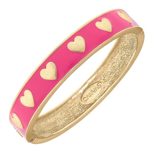 Valentine's Heart Bangle in Fuchsia