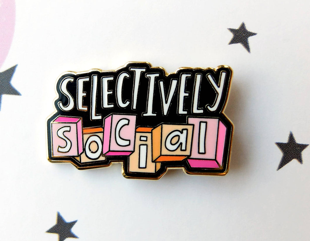 Selectively Social, Introvert Hard Enamel Pin