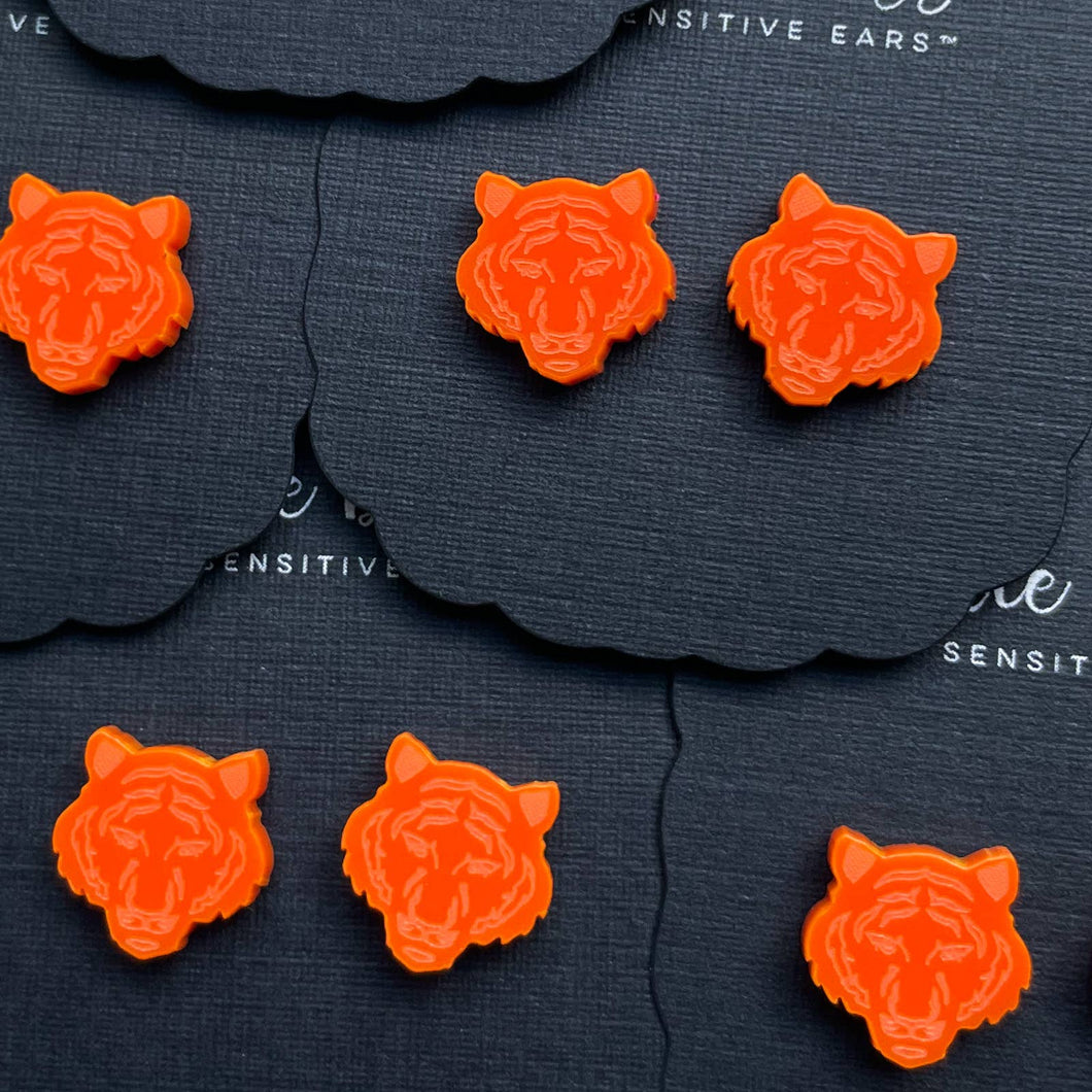 Orange Tiger Earrings