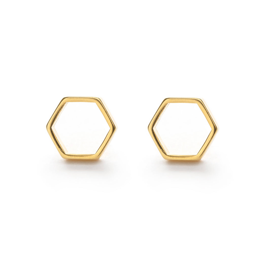 Hexagon Stud Earrings